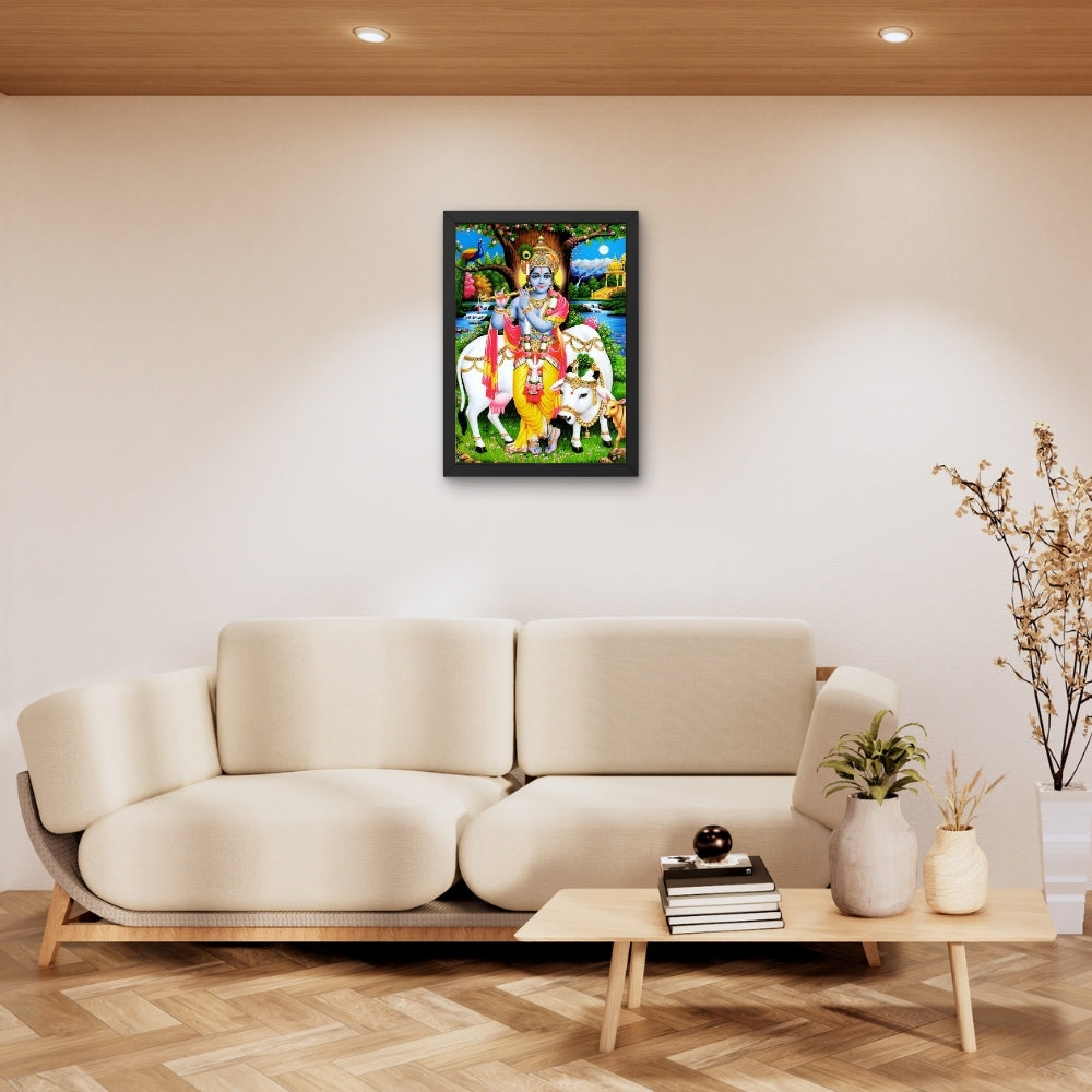 Lord Krishna wall art- Krishna god frame
