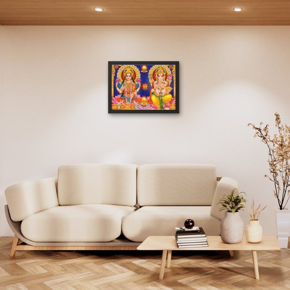 Goddess Laxmi ganpathi wall art- Lord Ganpathi with Maa Laxmi photo frame