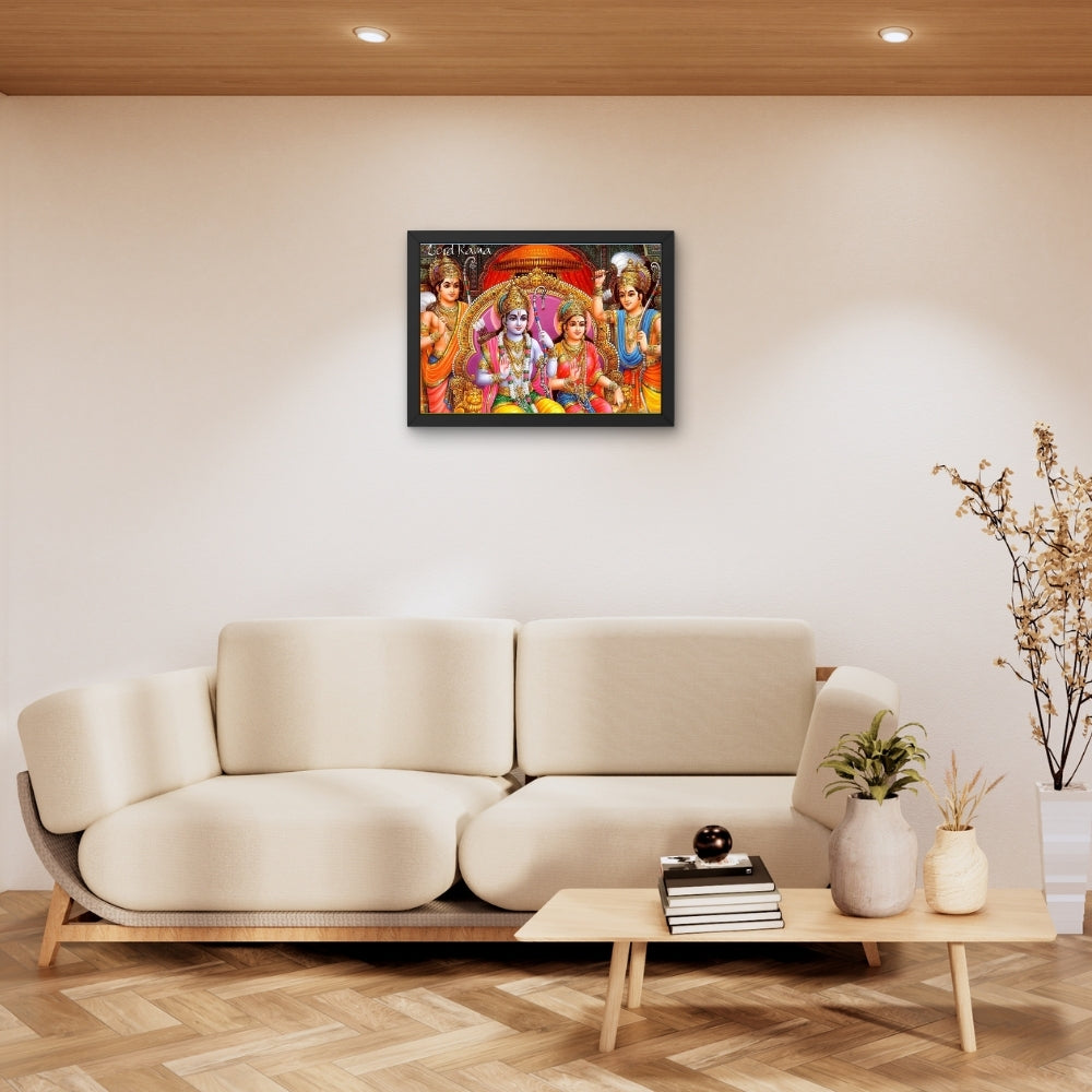 Lord Rama & Sita Wall Art – Shri Ram Darbar with Lakshman Hindu God Photo Frame