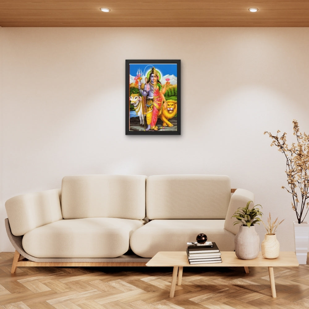 Arthanarishwara wall art- Lord shiva with parwathi god frame