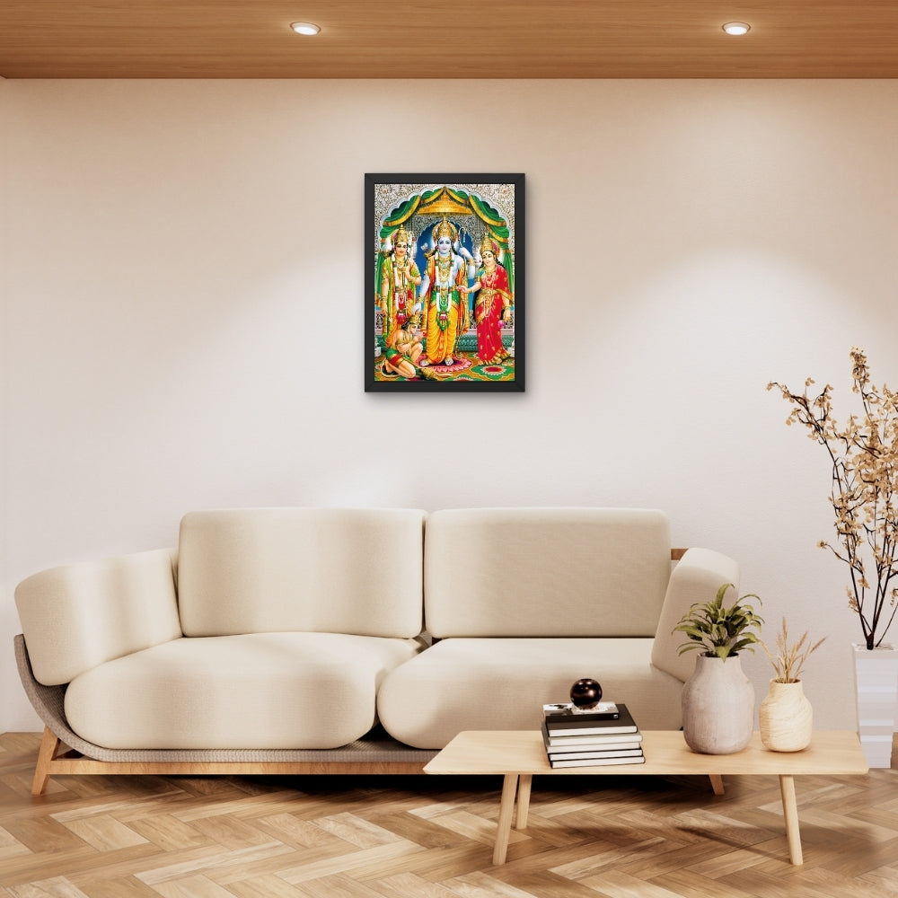Lord Rama Sita wall art- Rama with sita and laxmana and hanuma God frame