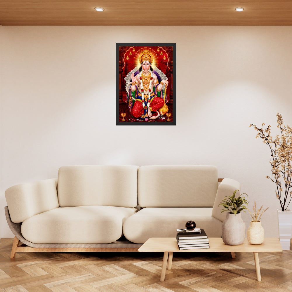 Lord Hanuman Wall Art – Bajrangbali Hanuman Hindu God Photo Frame