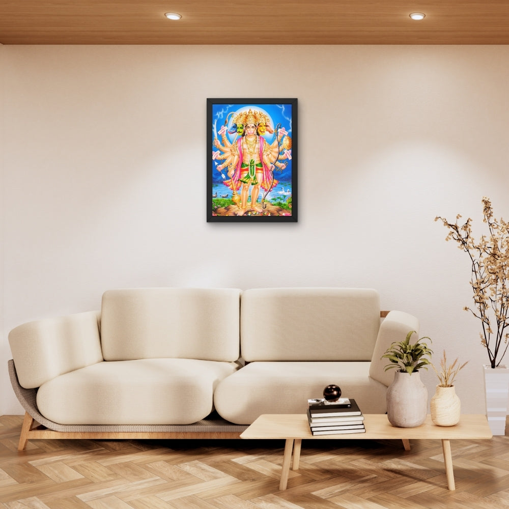 Lord Panchamukhi Hanuman wall art- Panchamukhi hanuman god frame