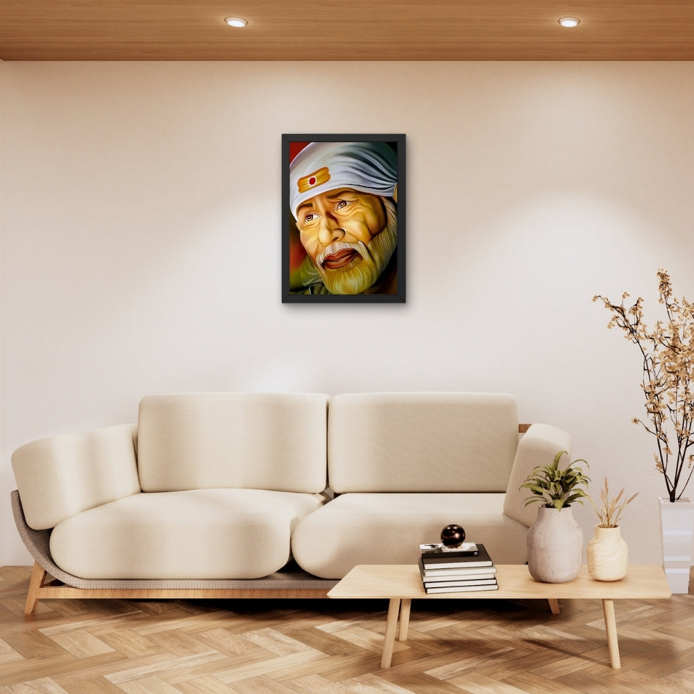Shirdi Sai Baba Wall Art – Sai Baba Hindu Spiritual God Photo Frame