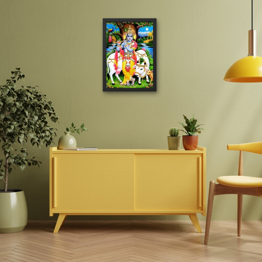 Lord Krishna wall art- Krishna god frame