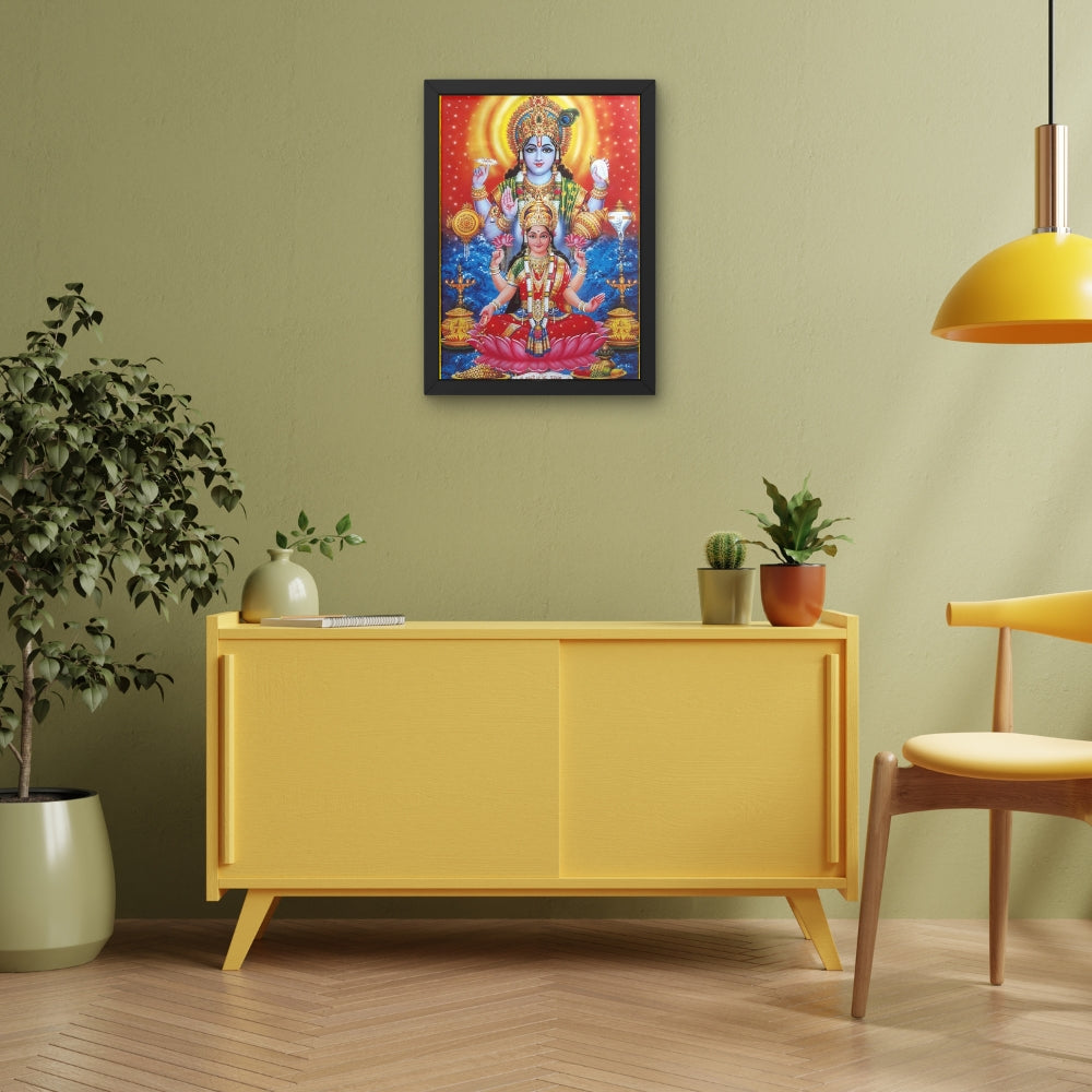 Lakshmi Vishnu Wall Art – Goddess Lakshmi and Lord Vishnu Hindu God Photo Frame