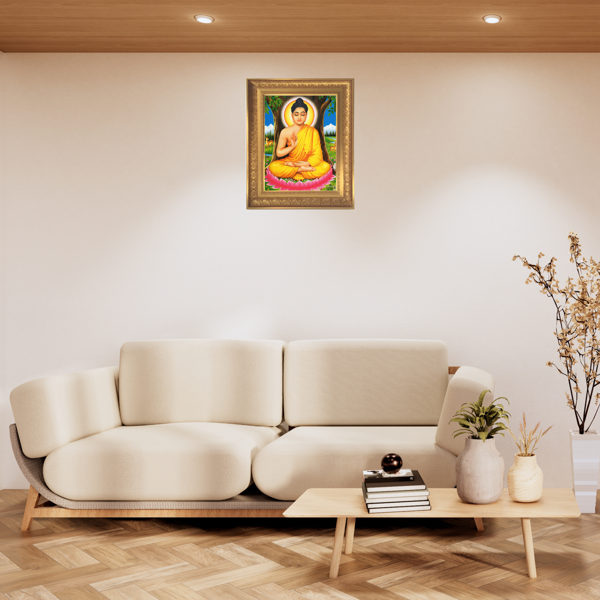 Premium Lord Buddha Wall Art – Gautama Buddha Meditation Buddhist Spiritual Photo Frame