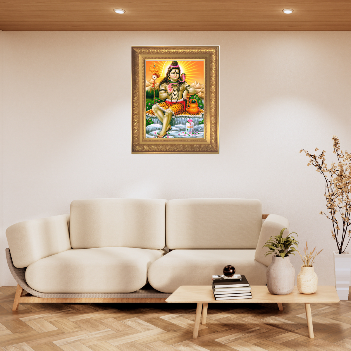Premium Lord Shiva Wall Art – Mahadev Hindu God Photo Frame | Spiritual Religious Home Décor