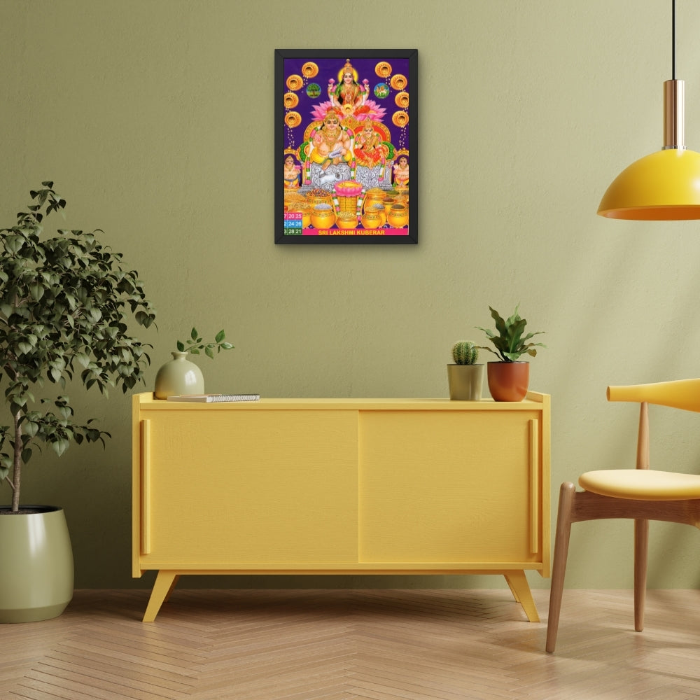 Goddess Laxmi with kubera wall art- Lord kubera Laxmi photo frame