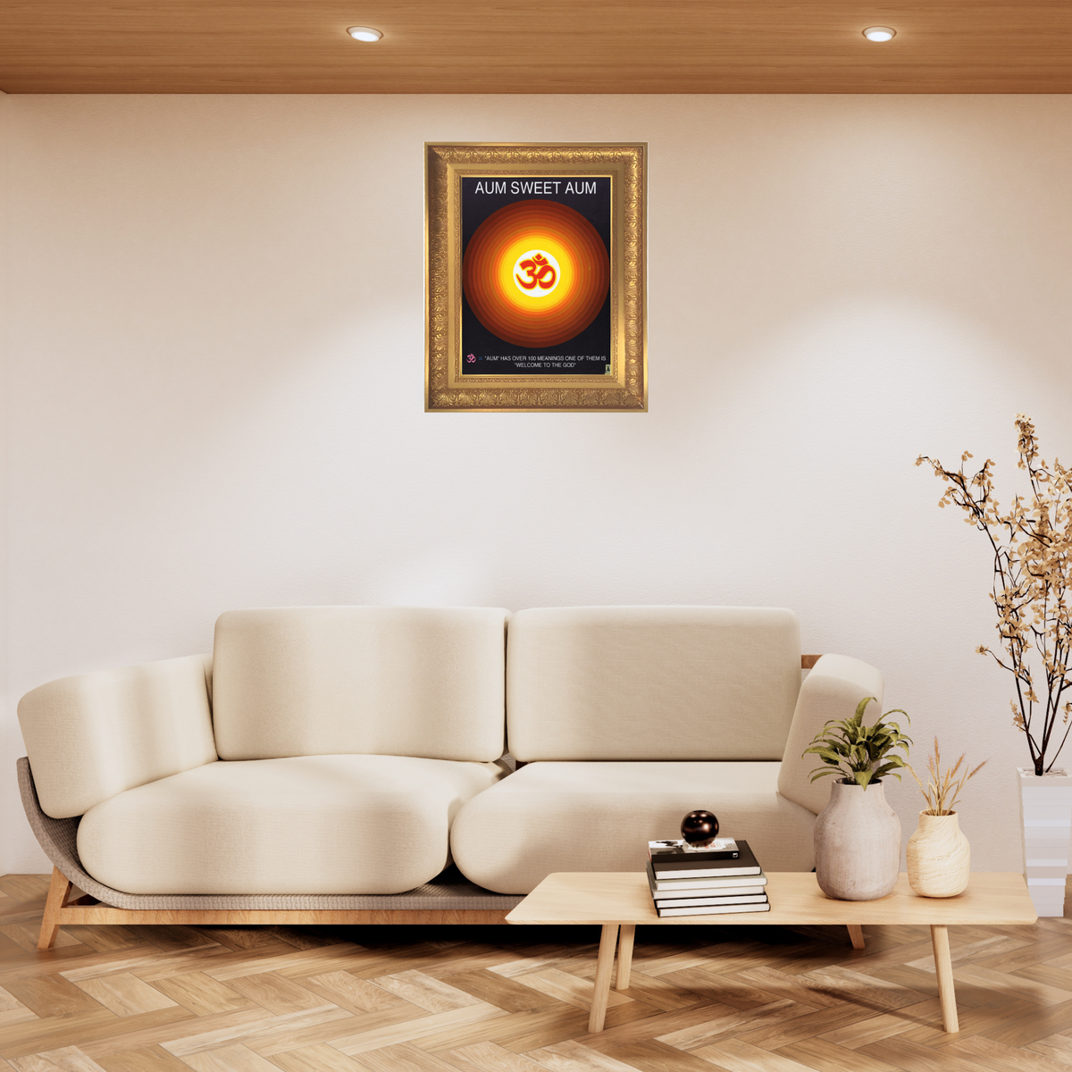 Premium Om Sweet Om Wall Art – AUM Spiritual Hindu Symbol Photo Frame