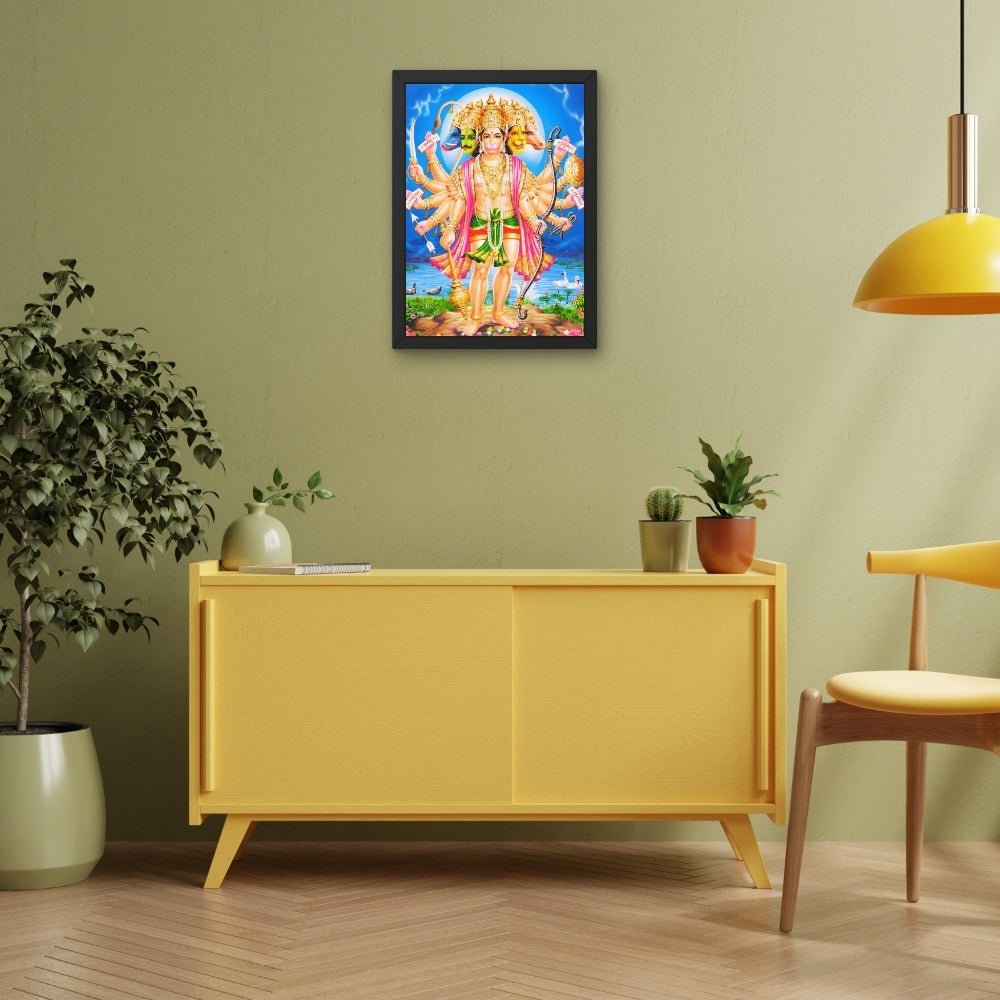 Lord Panchamukhi Hanuman wall art- Panchamukhi hanuman god frame