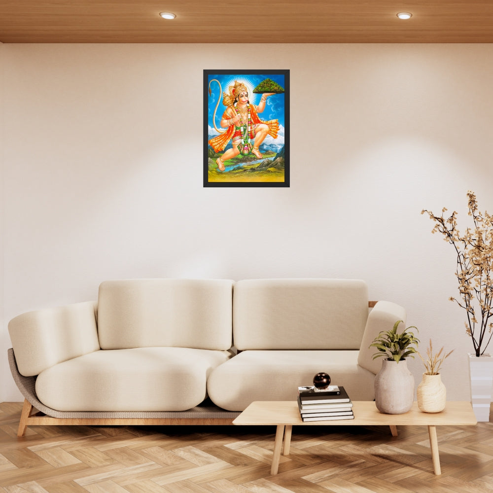 Lord Hanuman Wall Art – Hindu God Photo Frame for Home & Puja Room