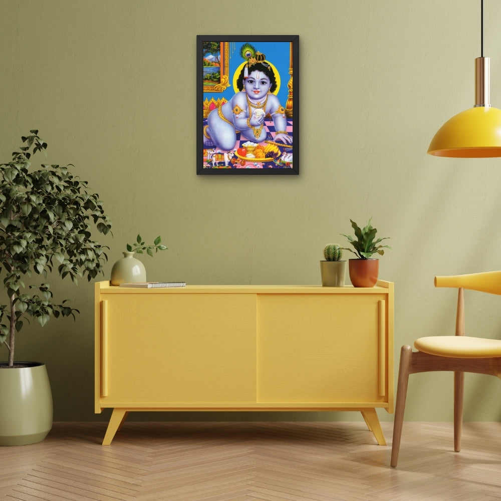 Bal Krishna Wall Art – Baby Krishna Hindu God Photo Frame
