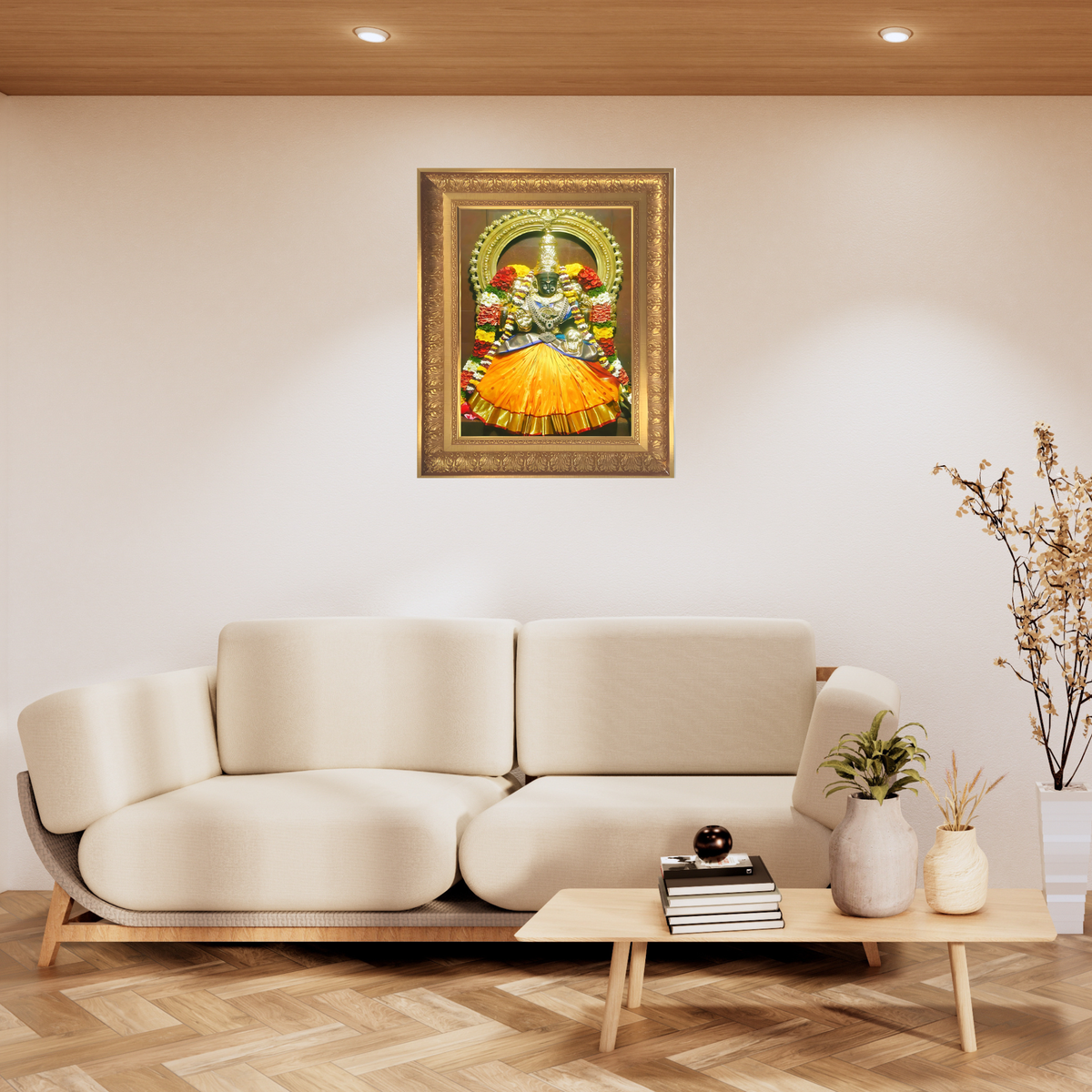 Premium Goddess Padmavathi Ammavaru Wall Art – Padmavathi Ammavaru Hindu God Photo Frame
