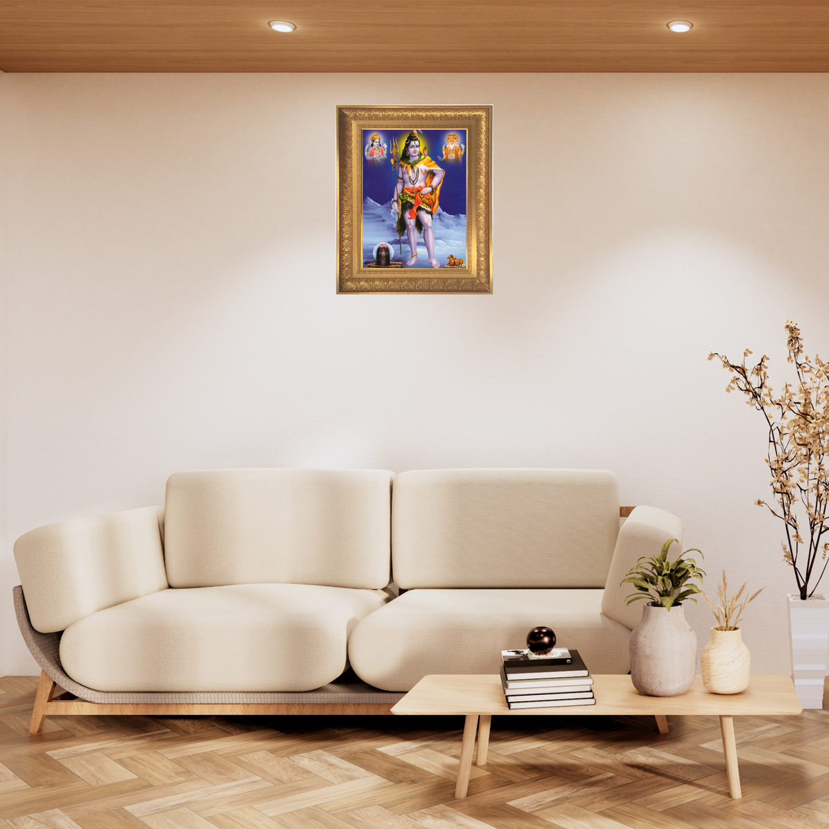 Premium Lord Shiva Wall Art – Mahadev Hindu God Photo Frame