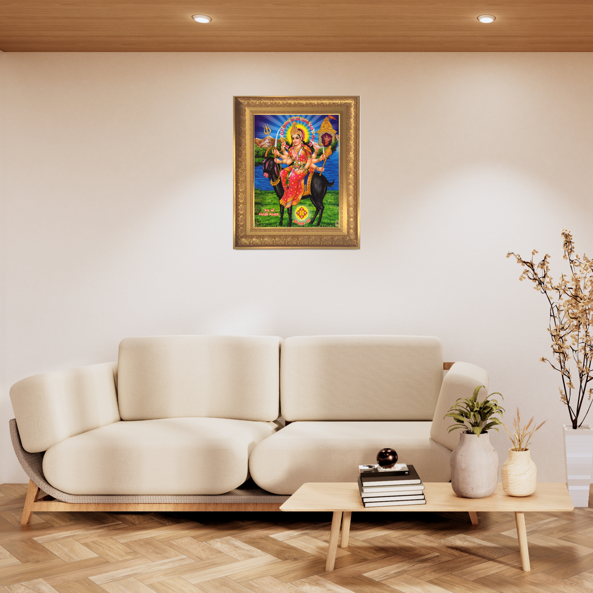 Premium Meldi Mataji Wall Art – Goddess Meldi Mata Hindu Devotional Photo Frame