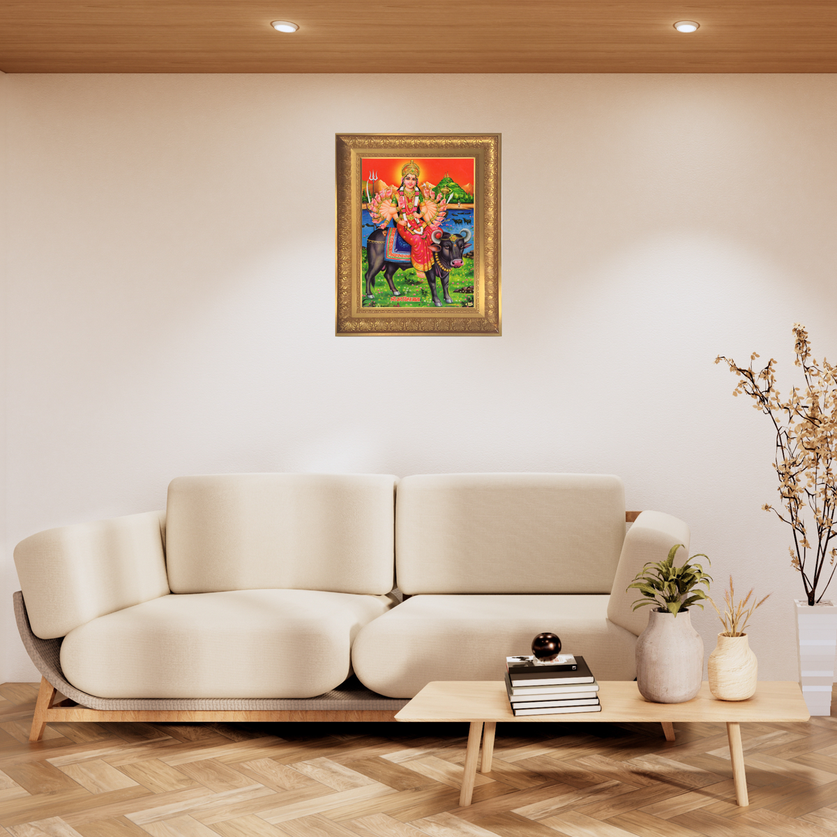 Premium Jaya Vighna Mata Wall Art – Goddess Jaya Vighna Mata Hindu Devotional Photo Frame