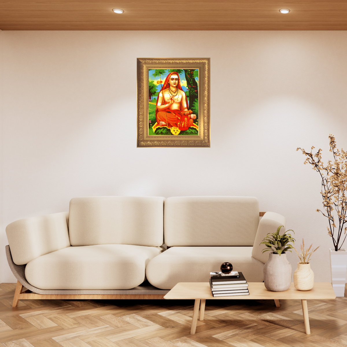 Premium Adi Shankaracharya Wall Art – Jagadguru Adi Shankaracharya Hindu Spiritual Photo Frame