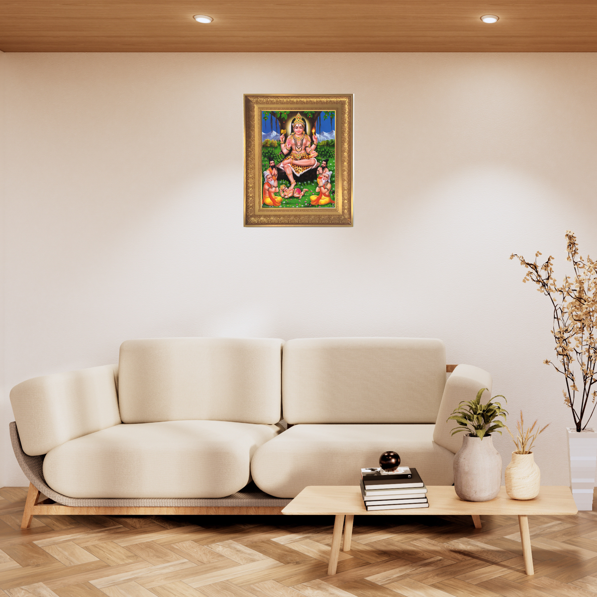 Premium Lord Dakshinamurthy Wall Art – Sri Dakshinamurthy Shiva Hindu God Devotional Photo Frame