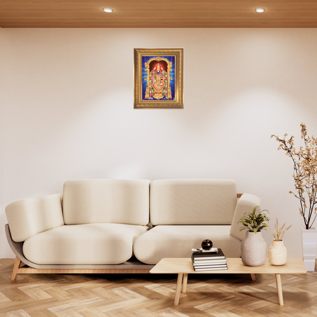 Premium Lord Venkateswara Wall Art – Sri Venkateswara Swamy Tirupati Balaji Hindu God Devotional Photo Frame