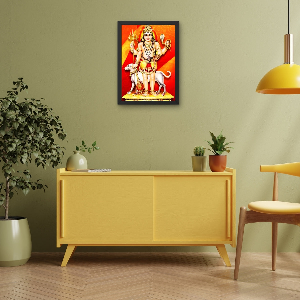 Lord KalaBairava Wall Art - KalaBairava Hindu God Photo Frame