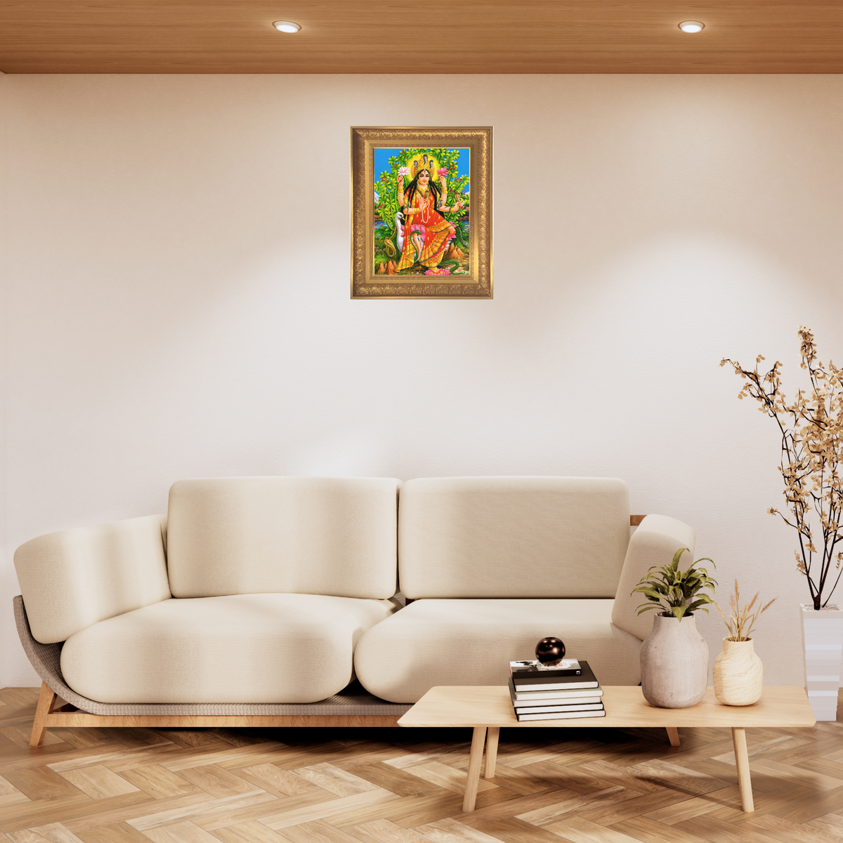 Premium Naga Devata Wall Art – Serpent Goddess Hindu God Photo Frame