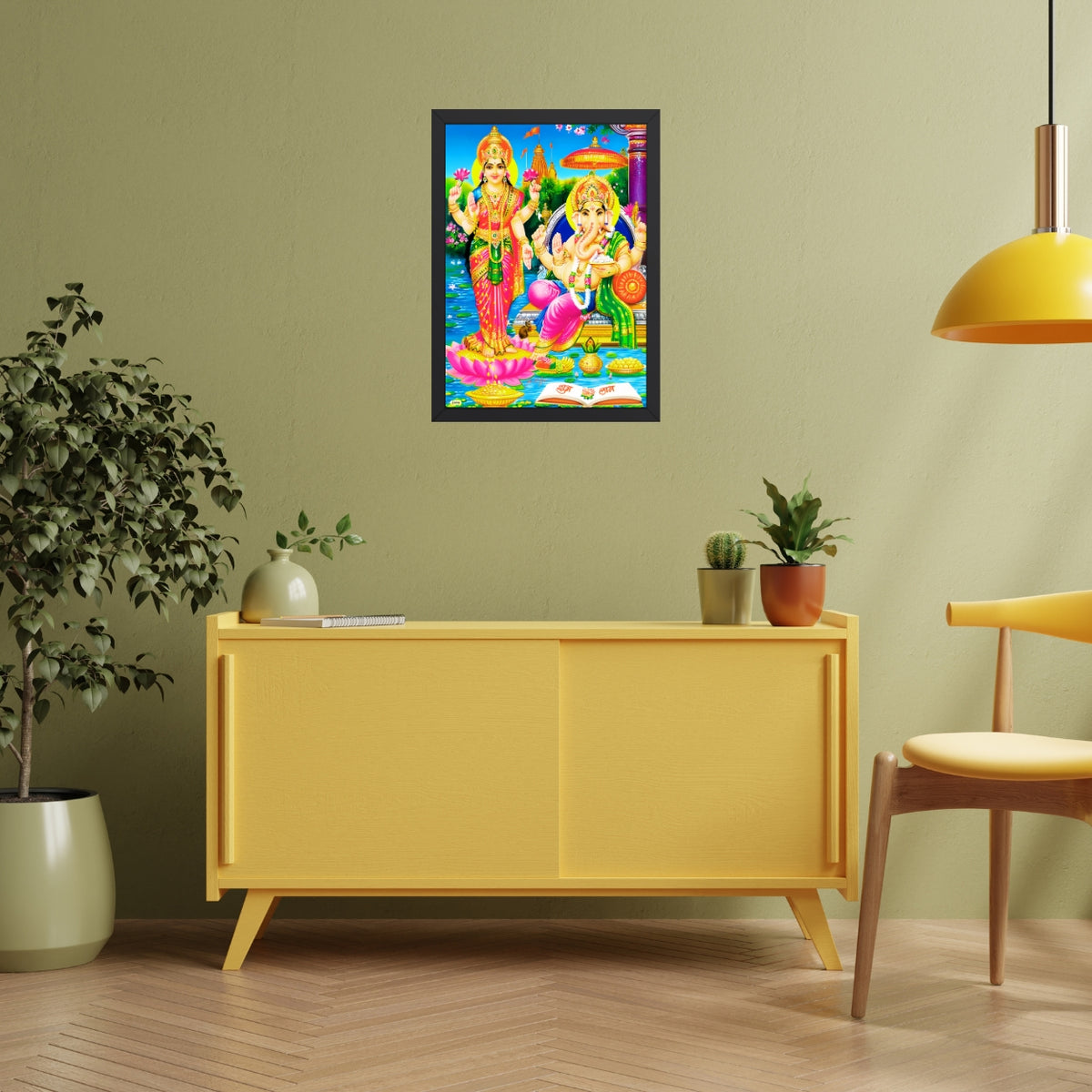 Lord Laxmi Ganapthi wall art-Goddess Laxmi ganapthi god frame