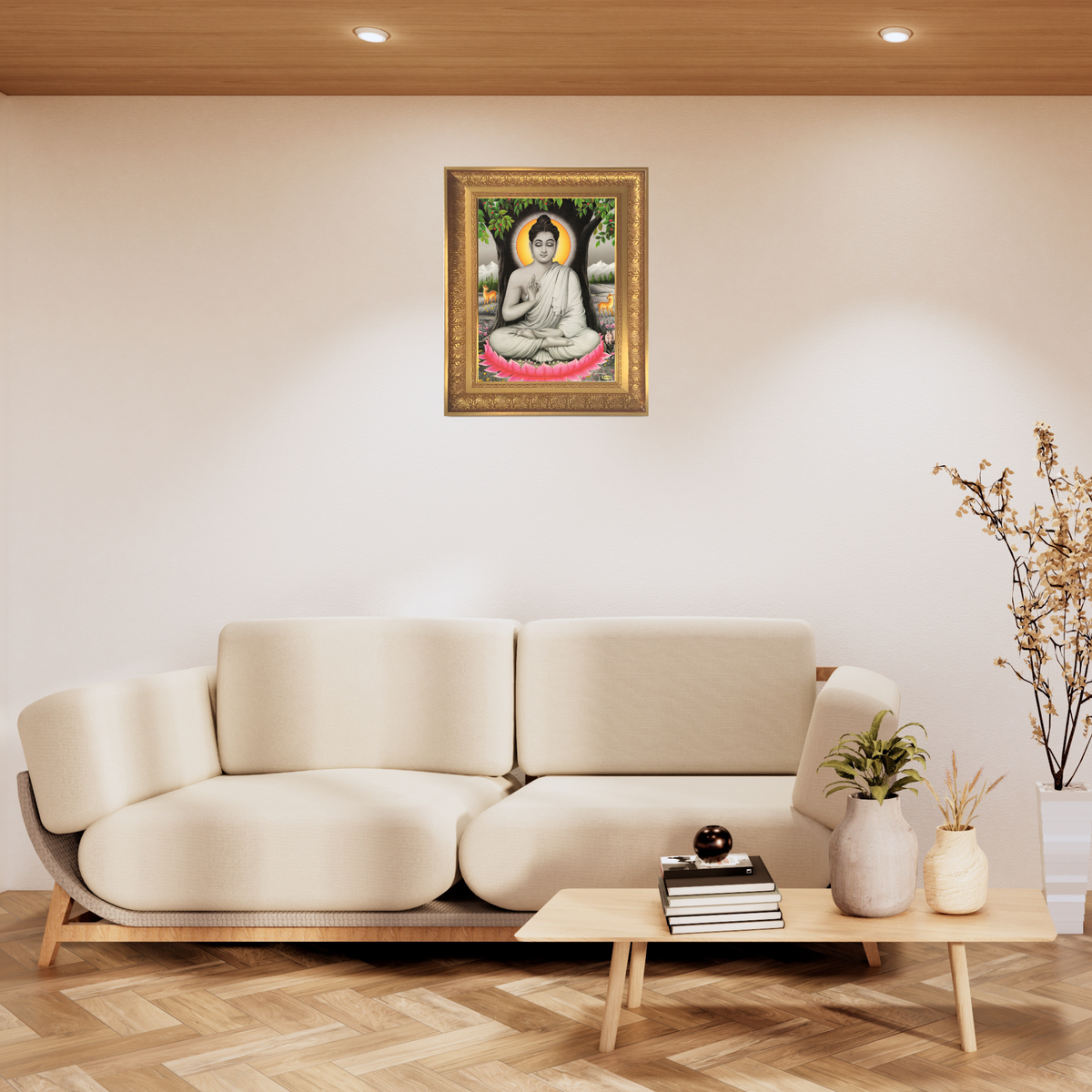 Premium Lord Buddha Wall Art – Gautama Buddha Meditation Buddhist Spiritual Photo Frame