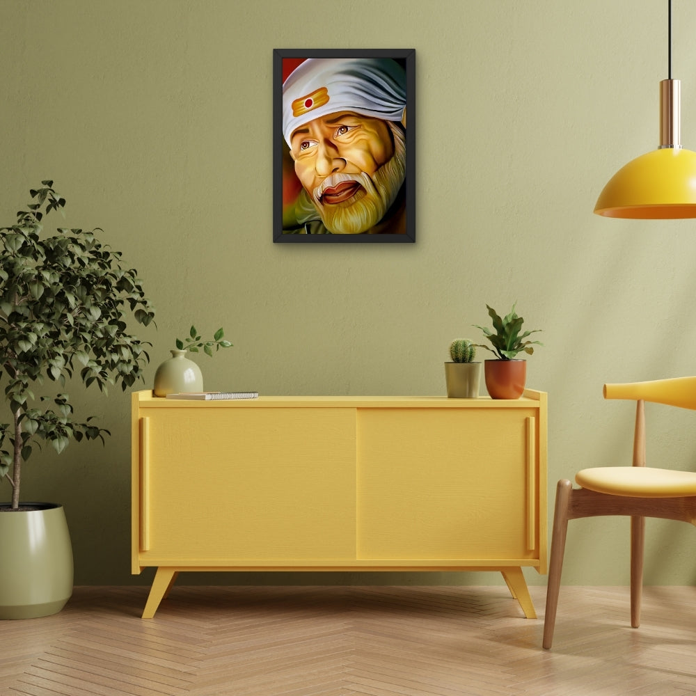 Shirdi Sai Baba Wall Art – Sai Baba Hindu Spiritual God Photo Frame