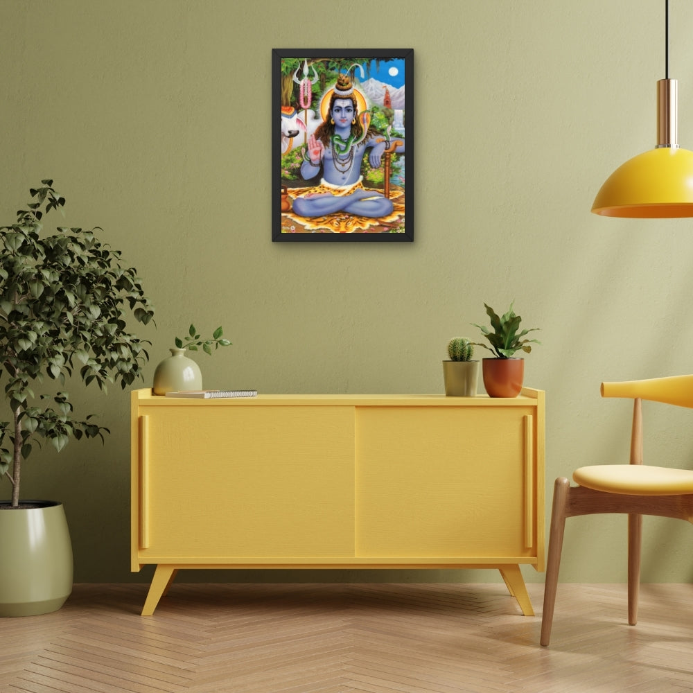 Lord shiva with cow wall art- God shiva photo frame