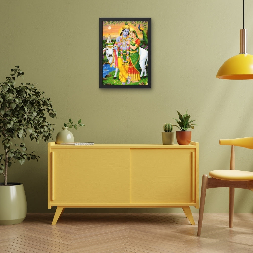 Lord RadhaKrishna Wall Art - RadhaKrishna Hindu God Photo Frame
