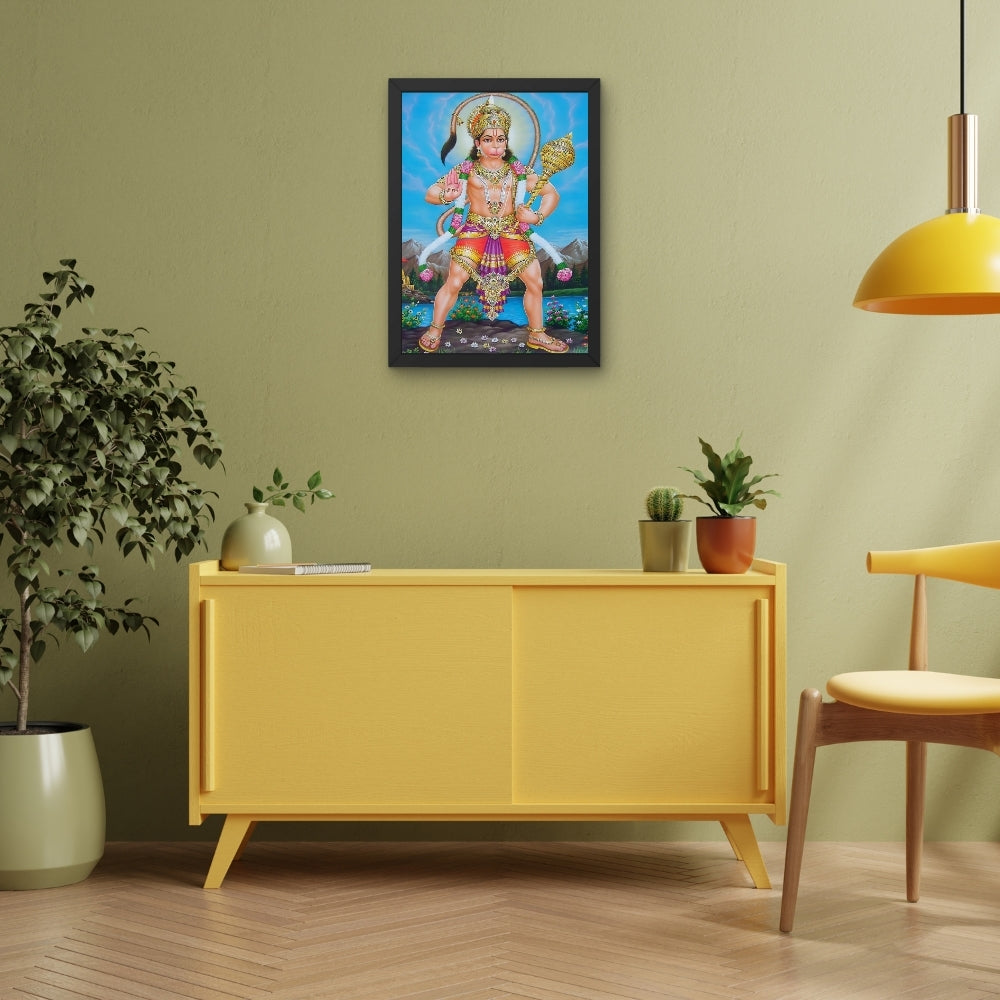 Lord Hanuman Wall Art – Bajrangbali Hanuman Hindu God Photo Frame