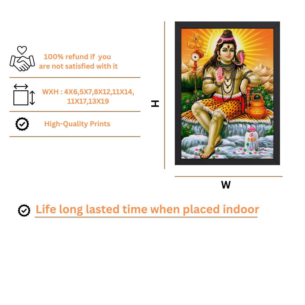 Lord Shiva Wall Art - Shiva Hindu God Photo Frame
