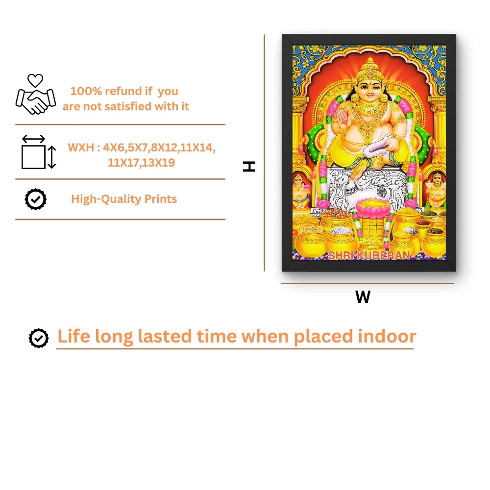 Lord Kubera wall art- Kubera God frame