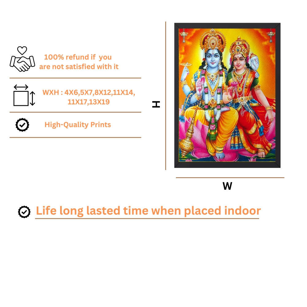 Lord Vishnu and Laxmi wall art- Vishnu with Laxmi art god fame