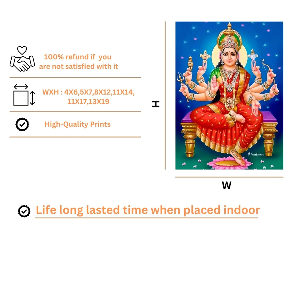 Goddess Durga Wall Art – Hindu Goddess Durga Divine Photo Frame