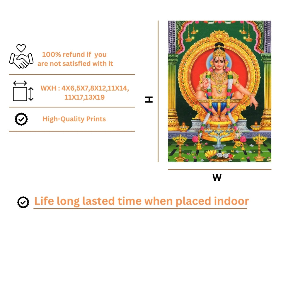 Lord AyyappaSwamy Wall Art - Ayyappa Swamy Hindu God Photo Frame