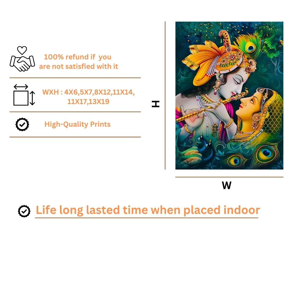 Lord Krishna wall art-Goddess Radha Krishna photo frame