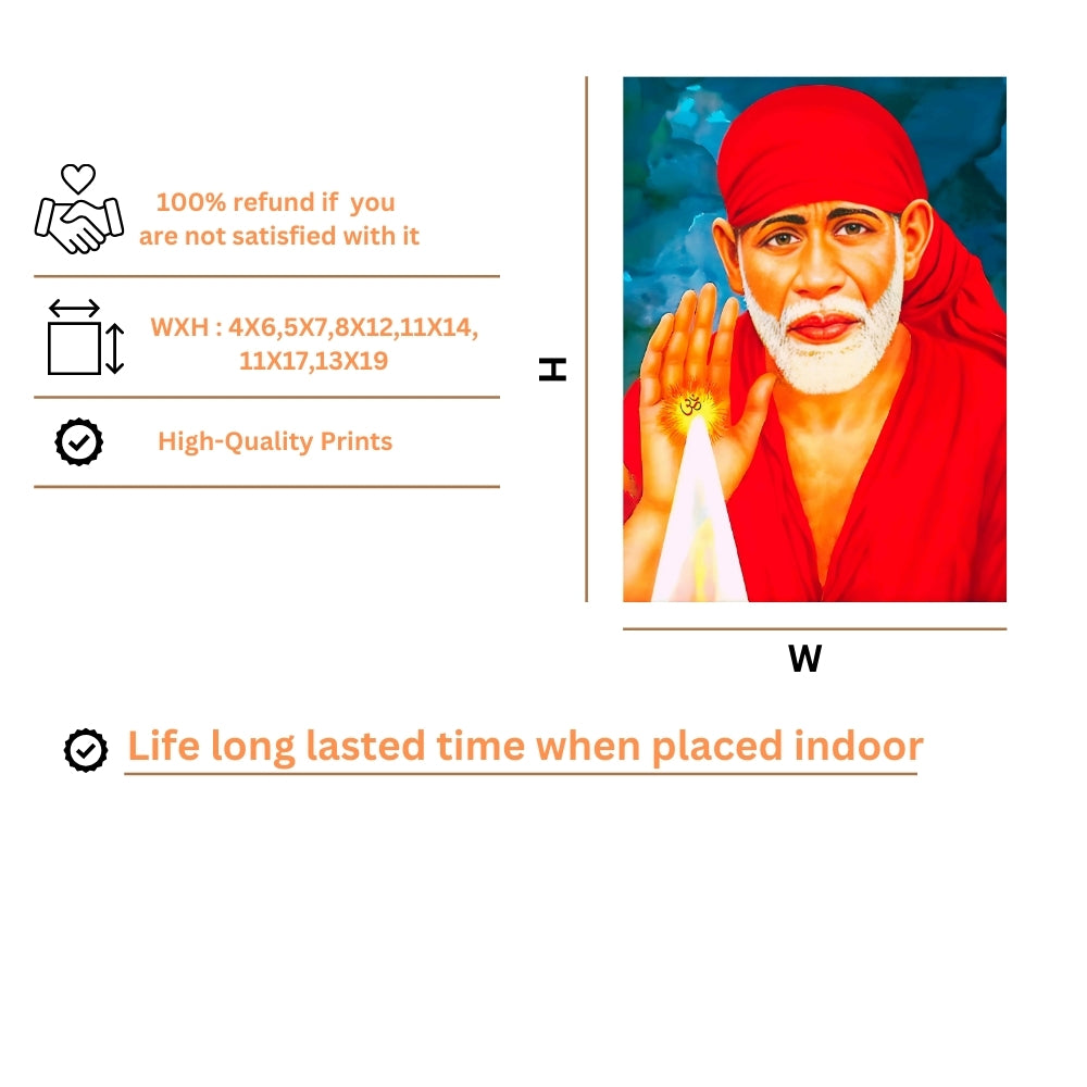 Lord saibaba wall art- Shiridi saibaba god photo frame