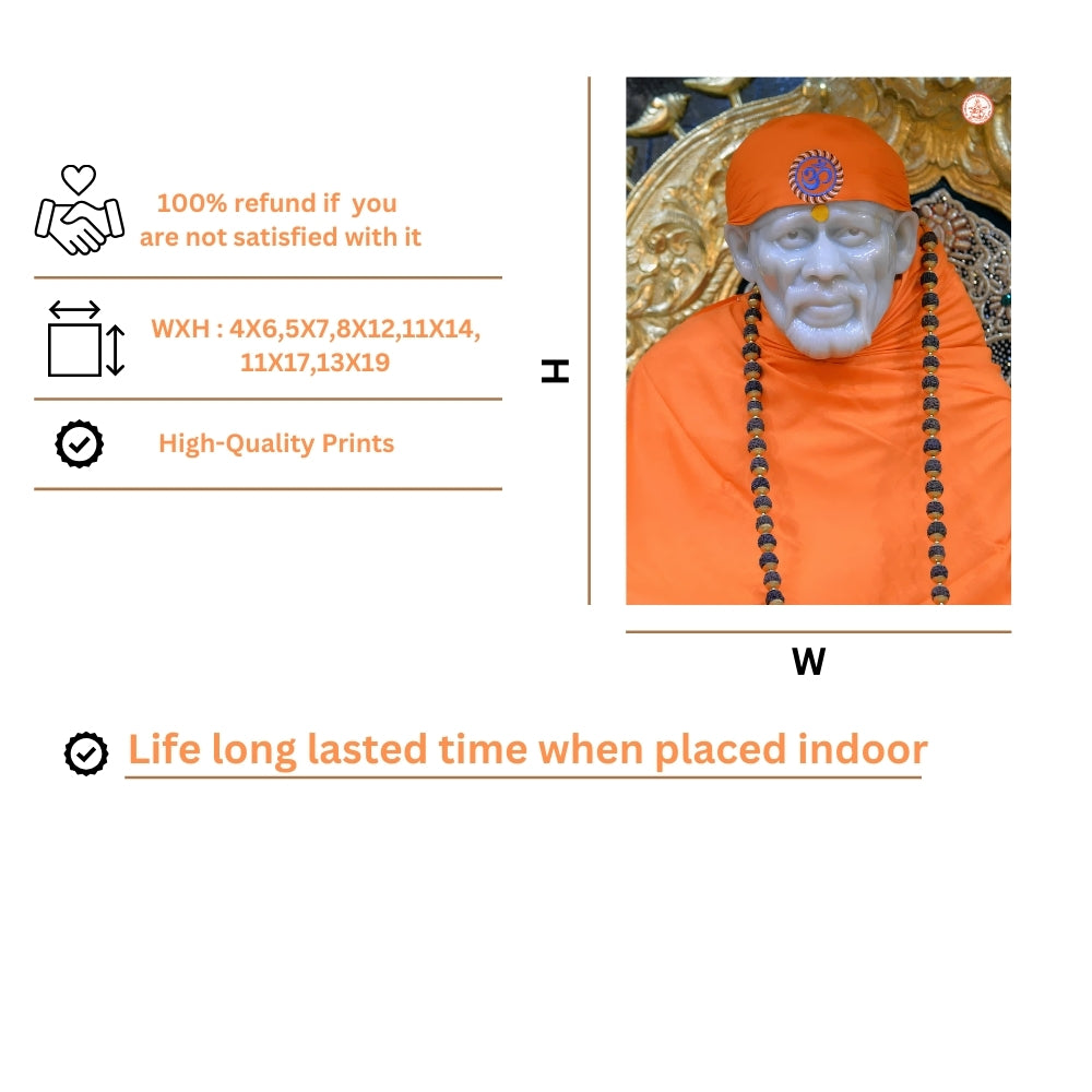 Shirdi Sai Baba Wall Art – Sai Baba Hindu Spiritual God Photo Frame