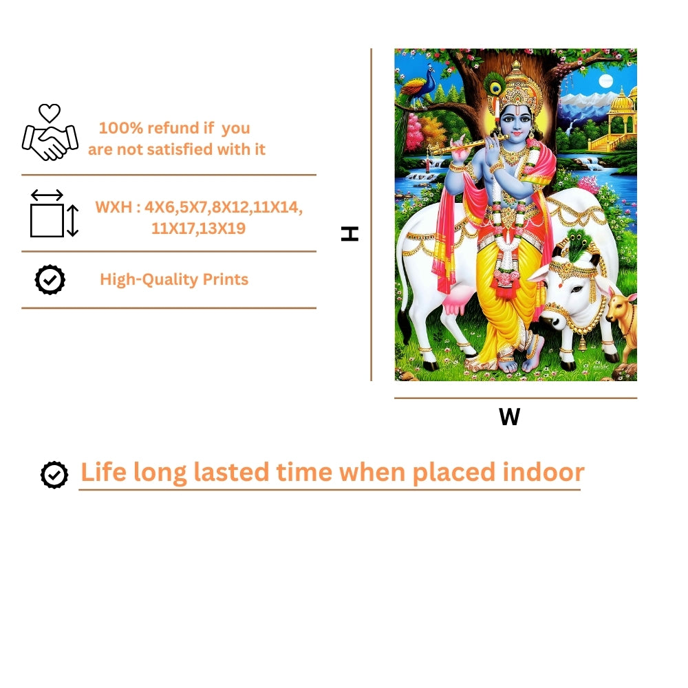 Lord Krishna wall art- Krishna god frame