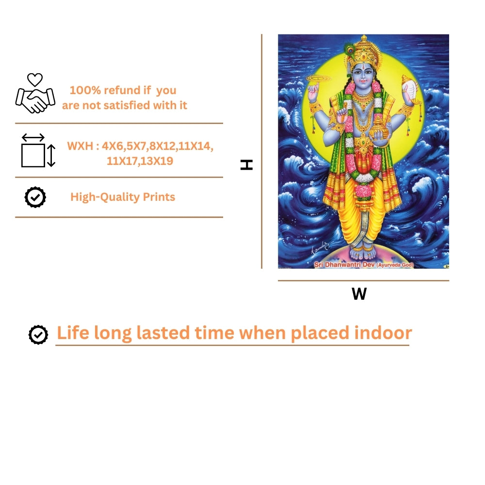 Sri Dhanvantri wall art- God Dhanvantri photo frame