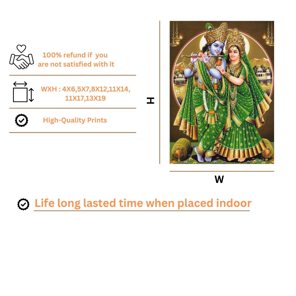 Lord Radha krishna wall art- Lord Krishna with Radha photo frame