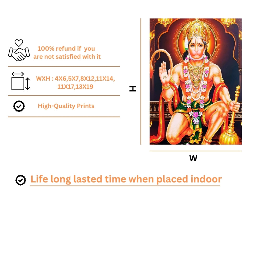 Lord Hanuman Wall Art - Hanuman Hindu God Photo Frame