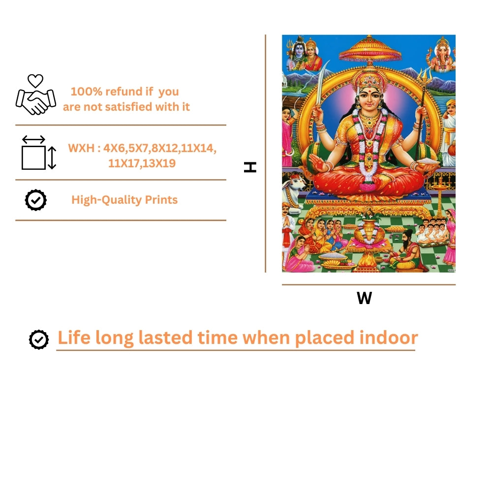 Goddess Santhoshi maatha Wall Art – Godess santhoshi maa Hindu Goddess Photo Frame