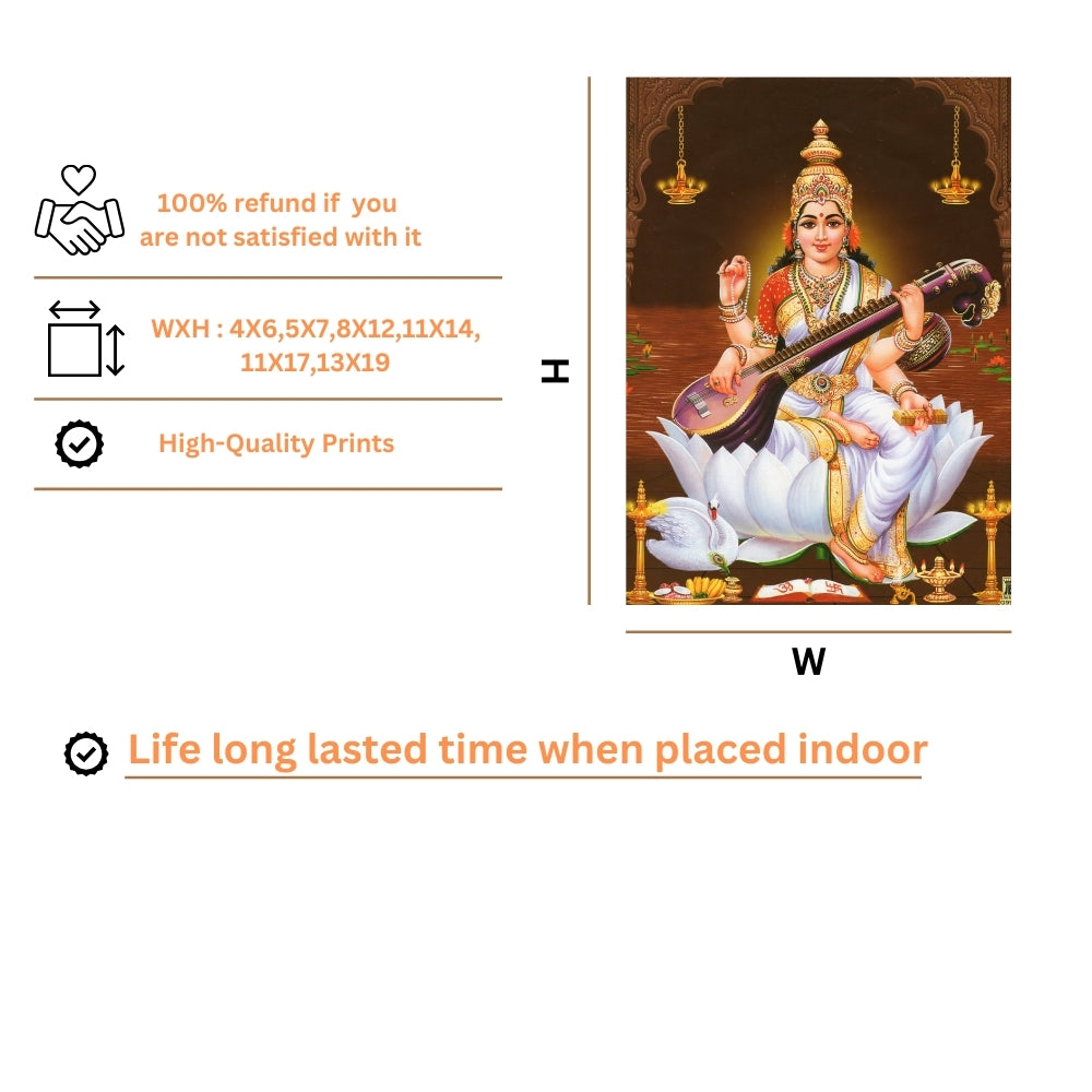 Lord Saraswathi wall art- God Sarswathi photo frame