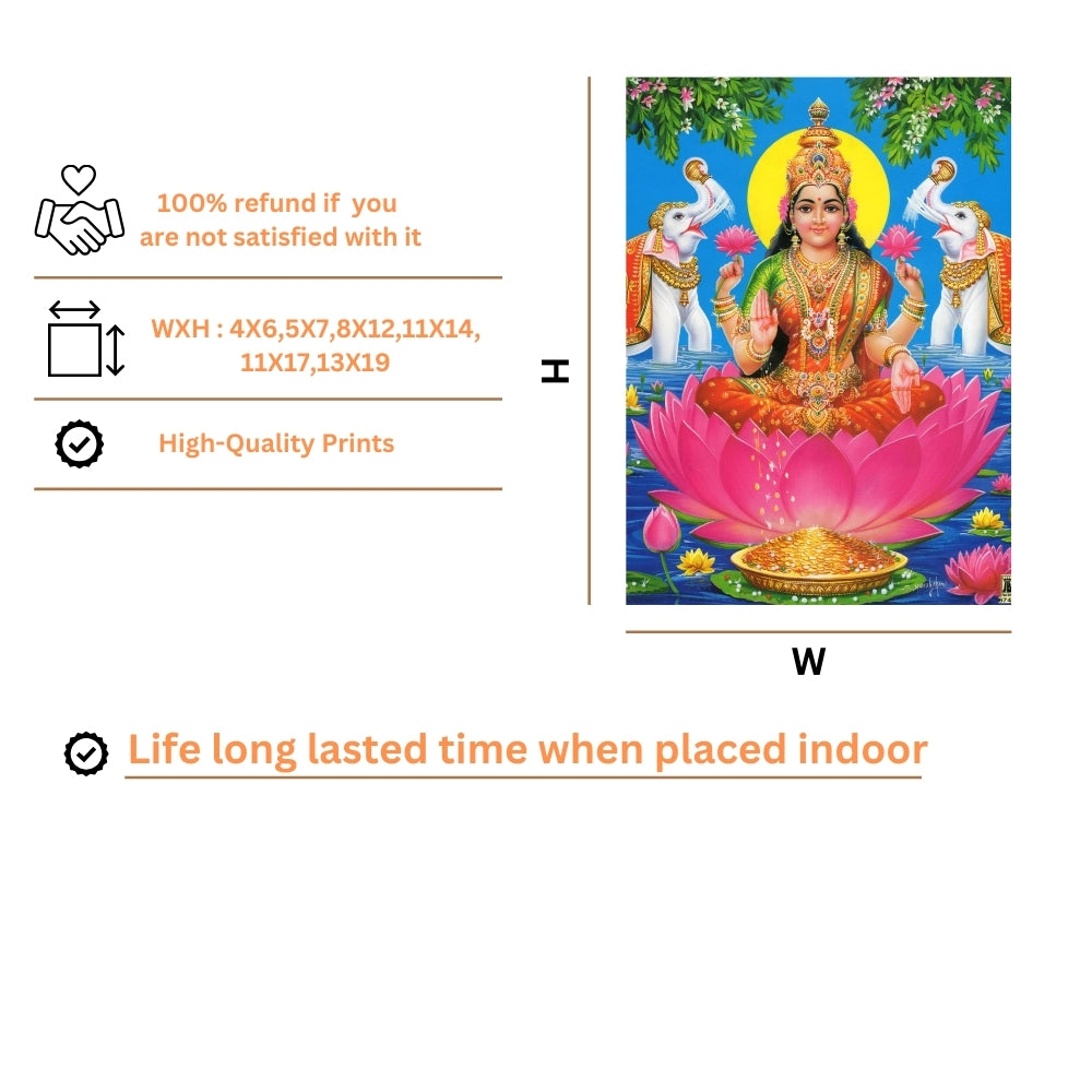 Goddess Lakshmi Wall Art – Hindu Goddess of Wealth and Prosperity Photo Frame