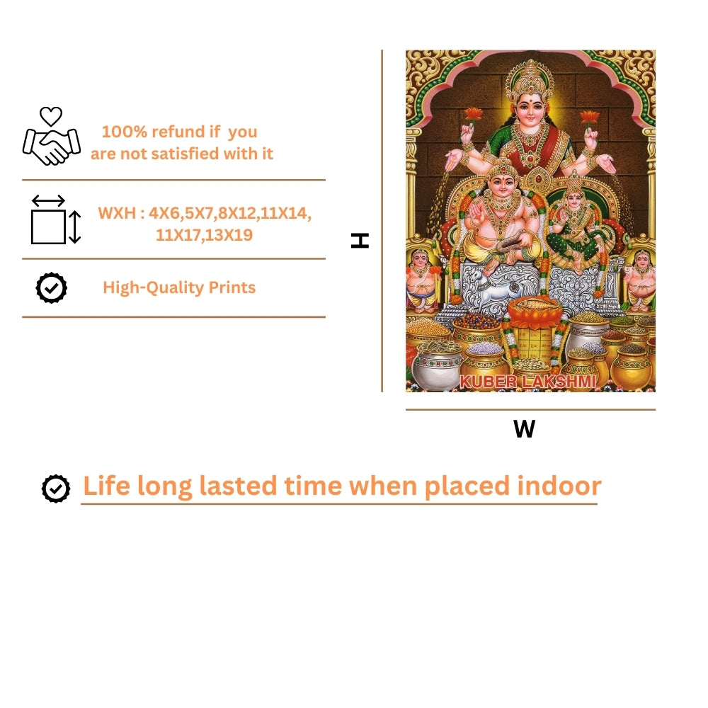 Lord Kubera wall art- God kubera with laxmi photo frame