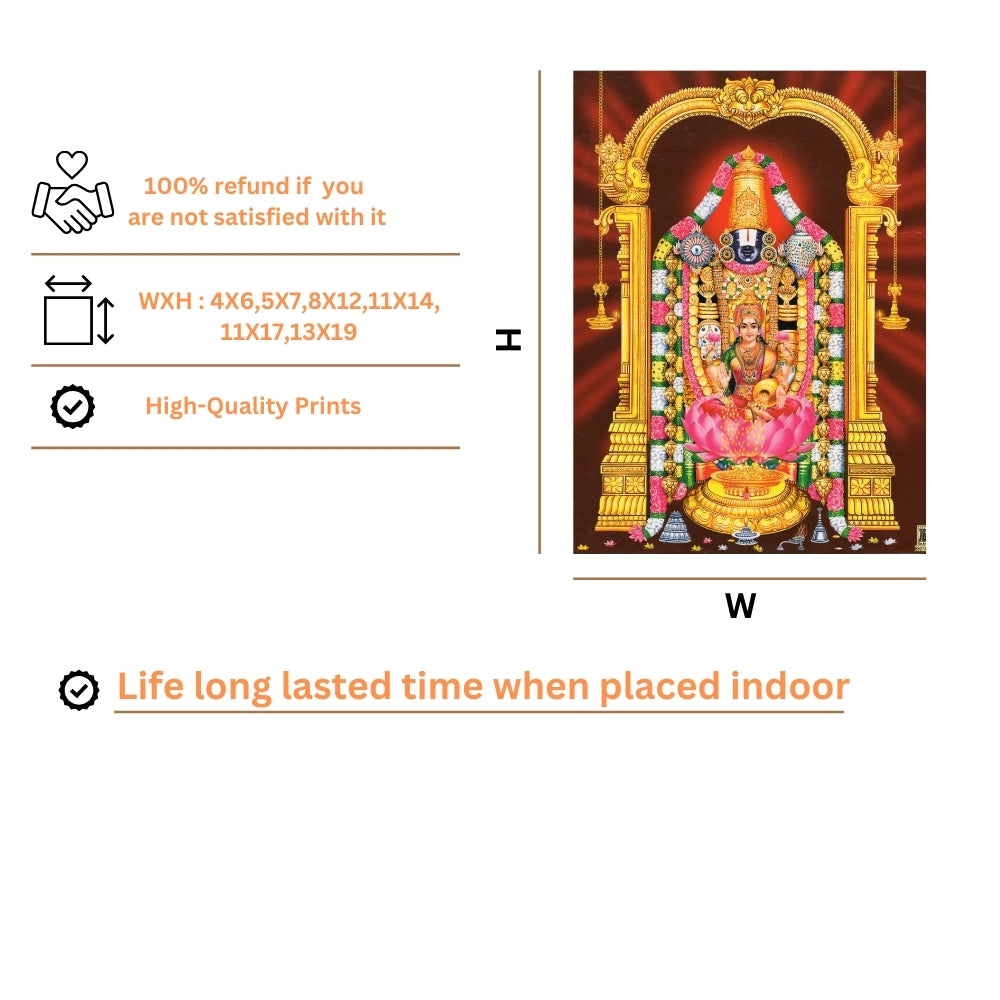 Lord venkateshwara wall art- venkateshwara with goddess laxmi photo frame