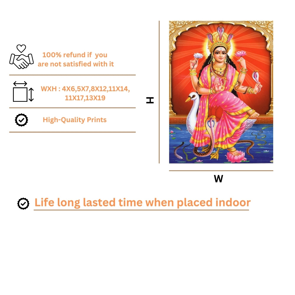 Manasa Devi Wall Art – Goddess Manasa Hindu Serpent Goddess Photo Frame